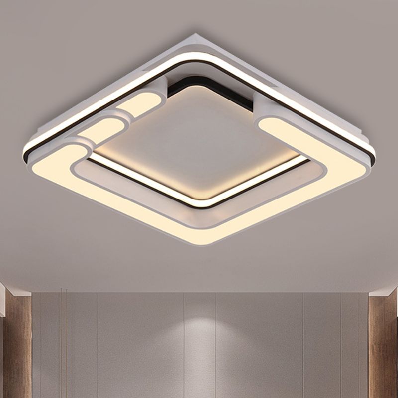 Techo cuadrado montado ligero acrílico contemporáneo acrílico y blanco LED de descarga de luz en caliente/luz blanca