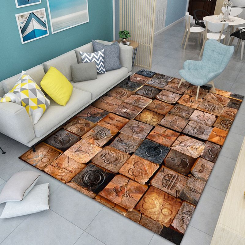 Goud modern tapijten polyester grafisch vloerkleed niet-slip achterste tapijt voor woningdecoratie