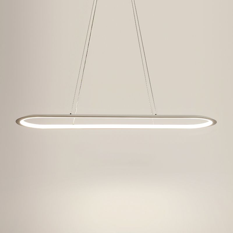 1 Light Oval Island Lights Contemporary Metal Island Lighting Ideas for Kitchen