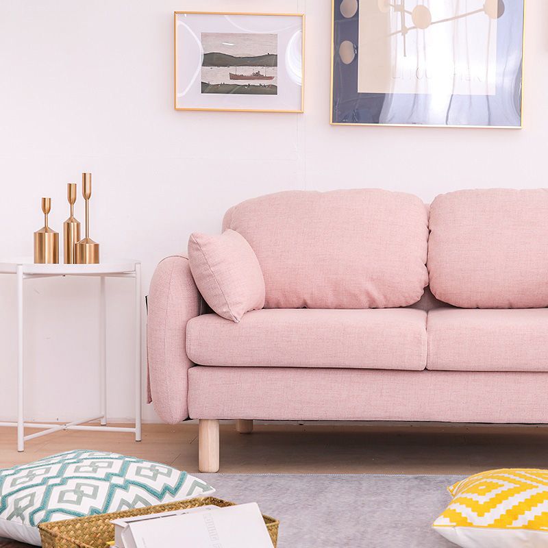 26" Wide Contemporary Sofa Fabric Pillows Stationary Seating with Storage