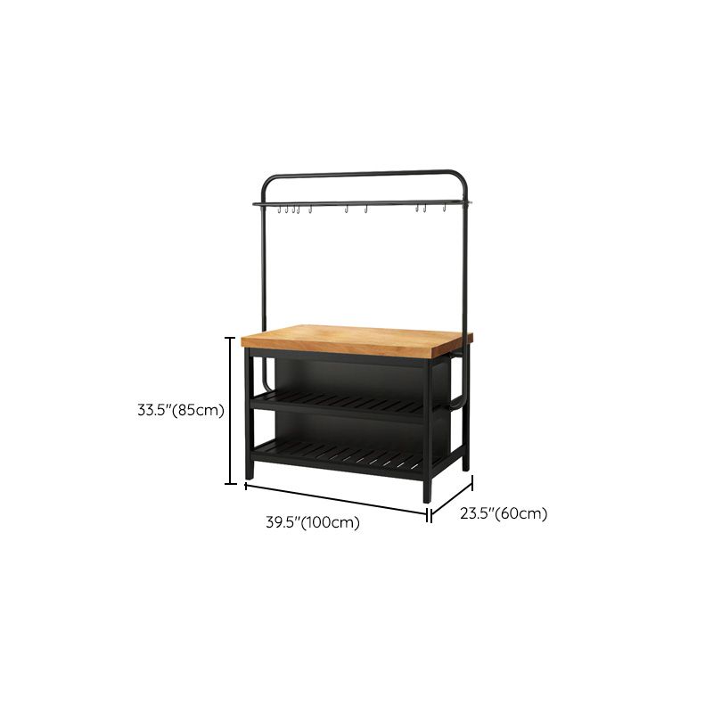 Modern Dining Room Kitchen Island Marble Prep Table with Storage Shelf