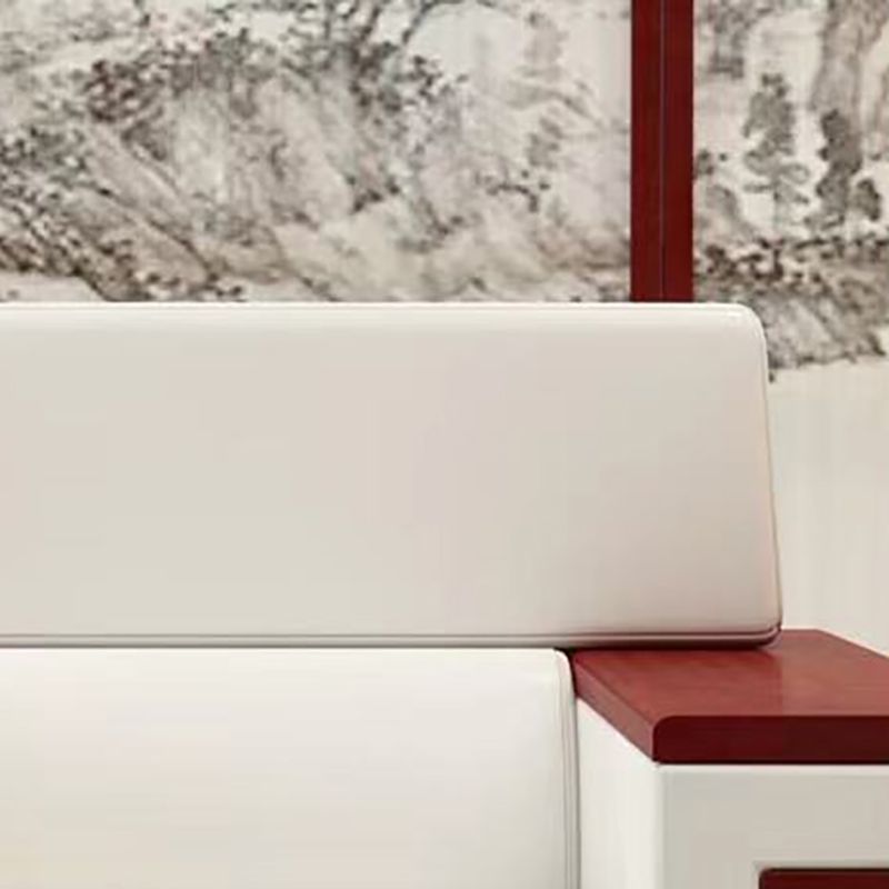 Weißes zeitgenössisches Quadratarm Standard -Sofa für Wohnzimmer, Bonusraum