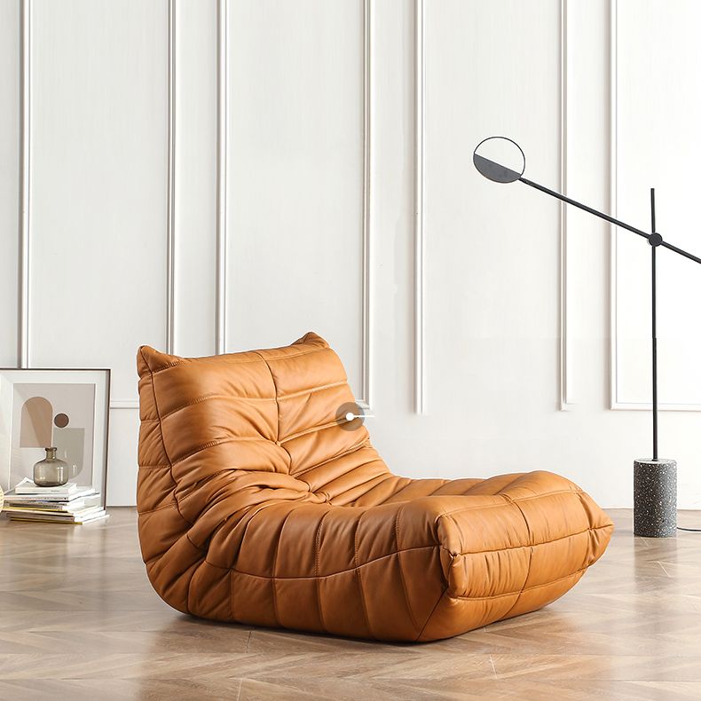 Armless Sofa Sewn Pillow Back Contemporary Sofa for Living Room