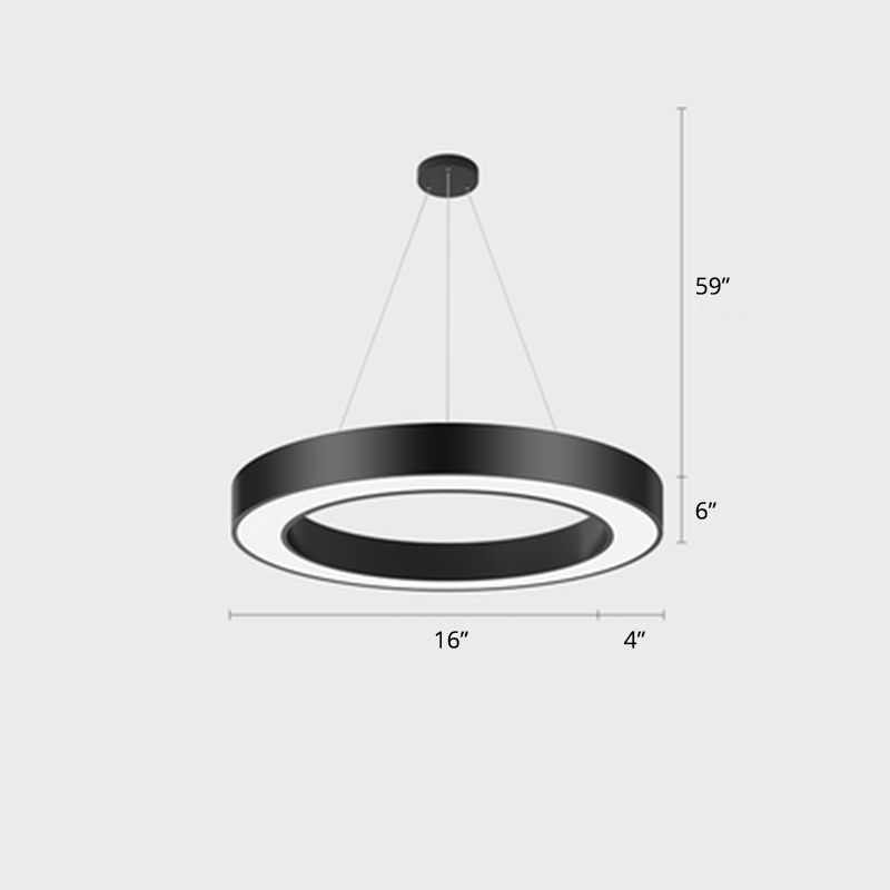 Lampada lampada a LED a forma di metallo a forma di metallo semplicità Black Finitura Black Light per palestra