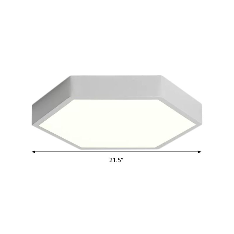 Plafonnier monochrome élégant nordique hexagone LED plafonnier pour porche