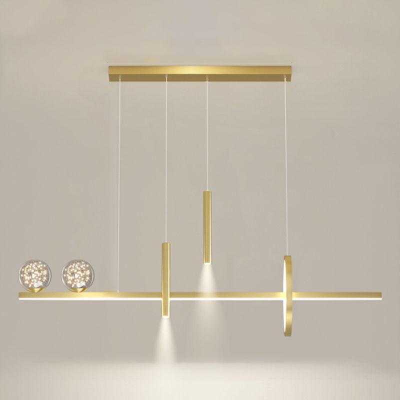 Luz de colgante geométrico de iluminación contemporánea de metal iluminación de la isla de cocina
