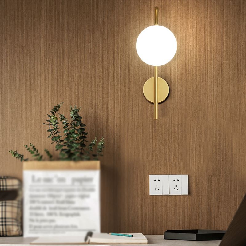 1 Light Ball Wall Sconces Modern Style Glass Wall Mounted Lamps