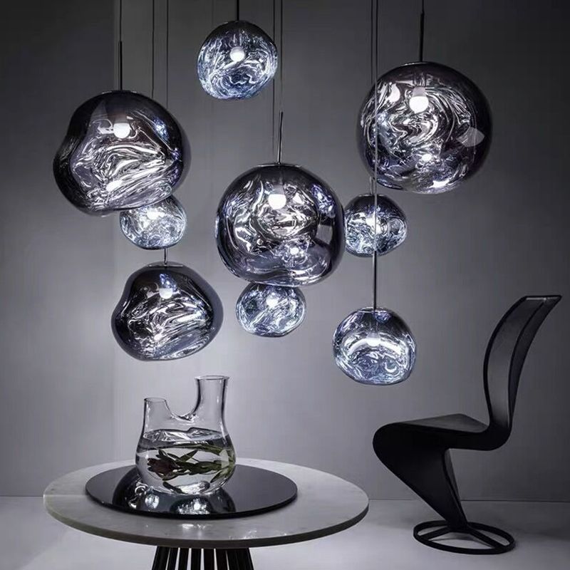 Elektroplating spiegelglas lava hangend licht 1-licht creatieve hangende hanglamp voor slaapkamer