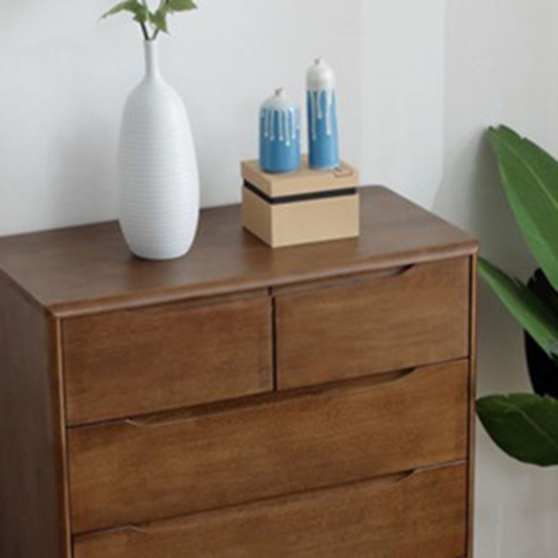 Contemporary Home Storage Chest Rubber Wood Chest with Drawers