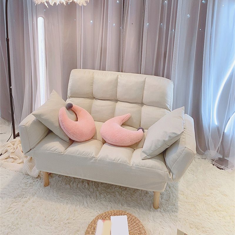 Square Arm Sofa Reclining 48.43" Biscuit Back Linen Loveseat