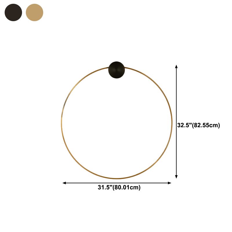 Metal Round Shape Wall Mount Lighting Modern Style 1-Light Wall Mounted Light Fixture