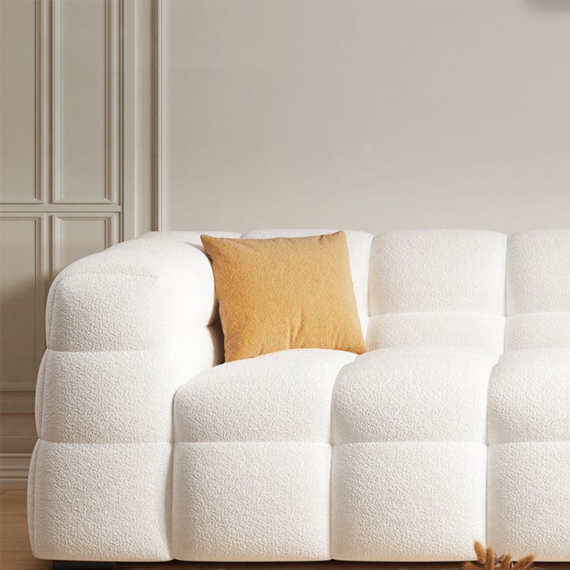 Scandinavian Biscuit Back White Tuxedo Arm Living Room Seating