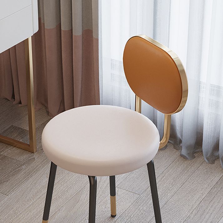 Silla lateral de piel sintética con respaldo abierto de diseño nórdico, sillas sin brazos