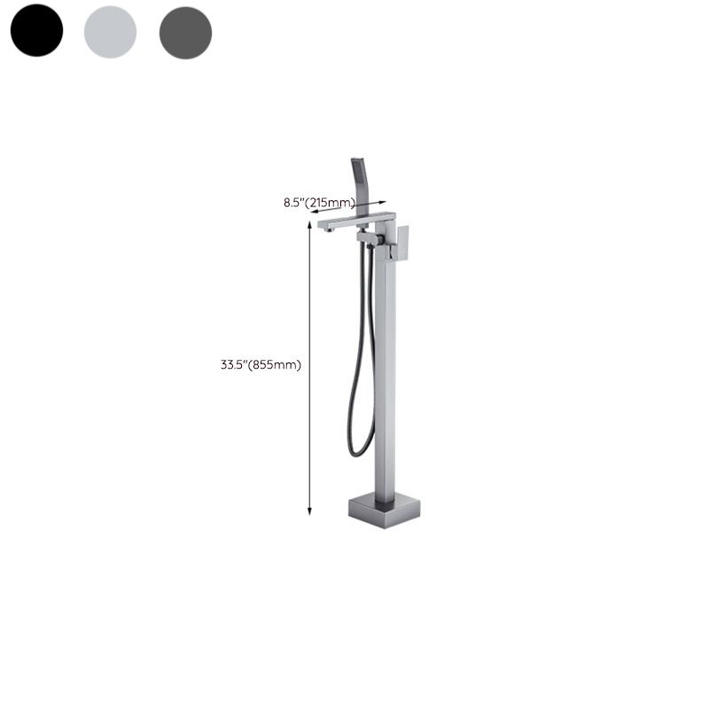 Floor Mounted Metal Freestanding Tub Filler Copper Freestanding Faucet with Hose