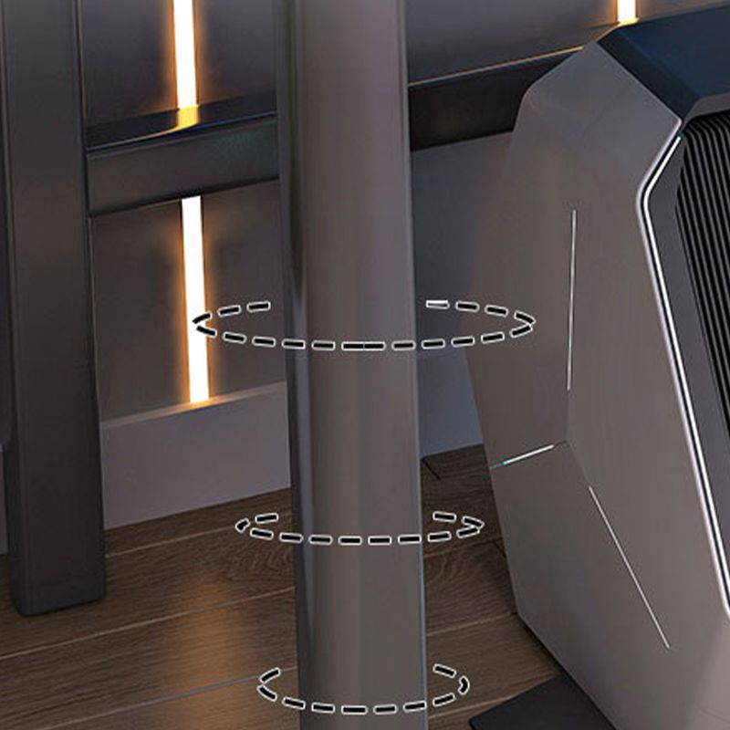 Industrial Rectangular Computer Desk Antique Finish Gaming Desk