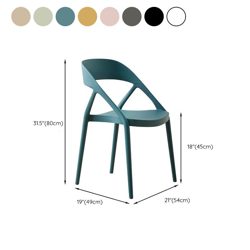 Home Side Chair Plastic Dining Armless Stacking Side Kitchen Chair