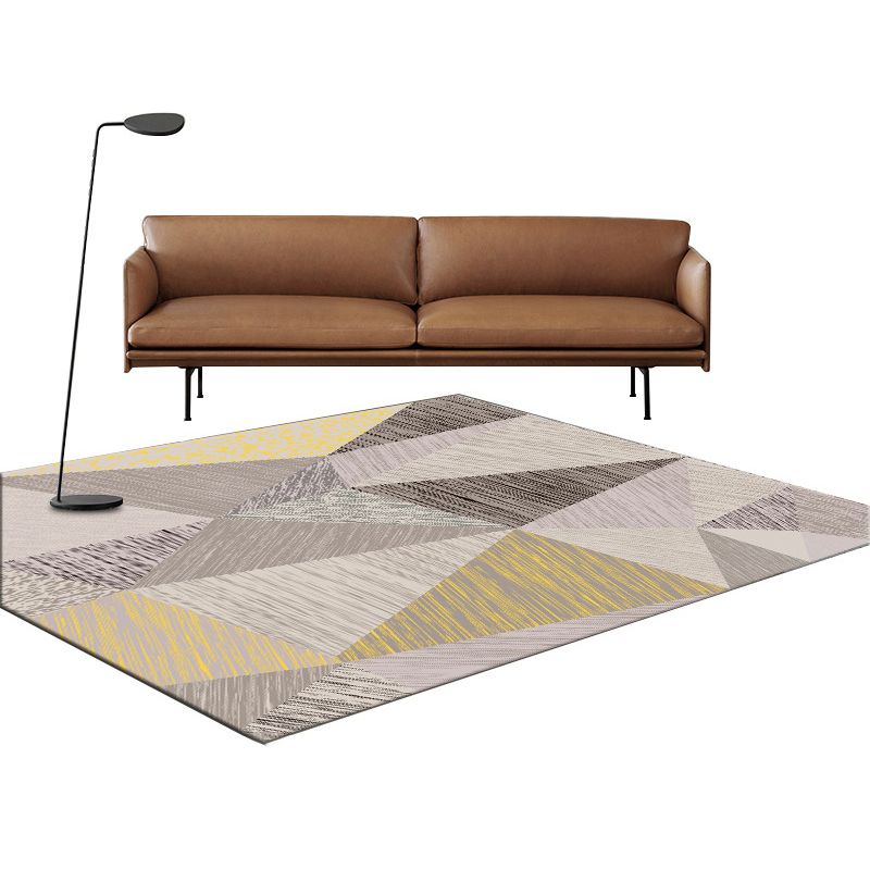 Multi-Color Relaxing Rug Synthetics Geometric Print Area Carpet Non-Slip Backing Washable Indoor Rug for Decoration