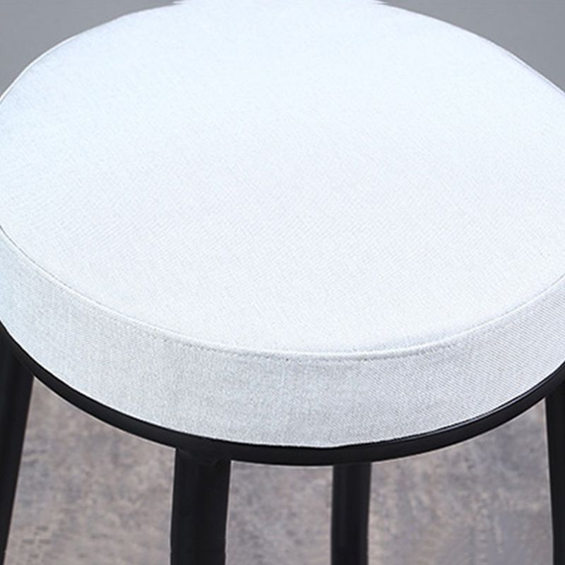 Industrial Metal Barstool Faux Leather Cushion Low Back Counter Stool with Legs for Home