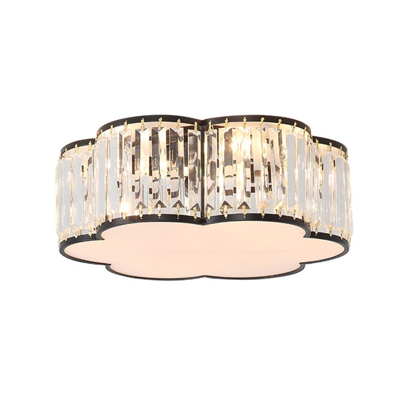Floral Flush Mount Light Simplicity Clear Crystal Living Room Flush Mount Ceiling Light