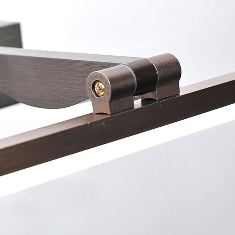 Linear Metal Wall Light Fixture Modern Style 1-Light Mirror Wall Mount Lighting
