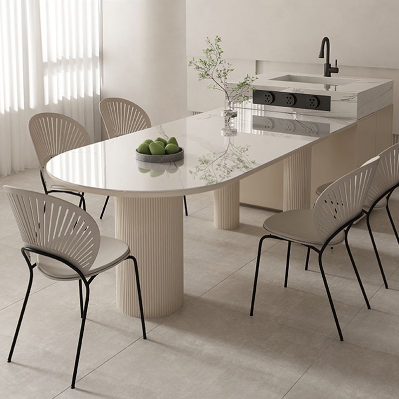 Sintered Stone Top Table White Dining Table for Kitchen Dining Room