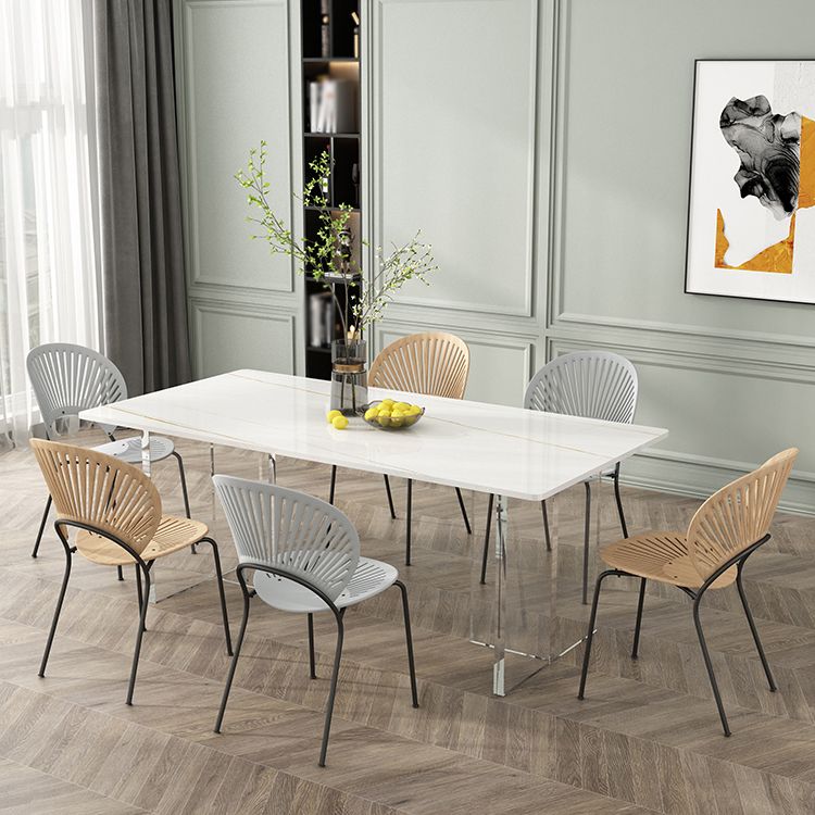 Modern Rectangle Dining Table Set 1/2/5/7 Pieces Dining Set for Home Use