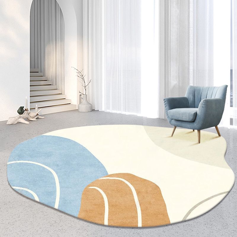 Kleurrijk modern vloerkleed kleurblok polyester gebied tapijt anti-slip gemakkelijke tapijten voor huisdecoratie