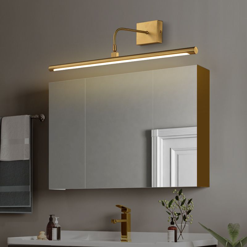 Sconce da parete tubolare in acrilico, lampada da specchio minimalista a LED per bagno con snodo girevole in ottone