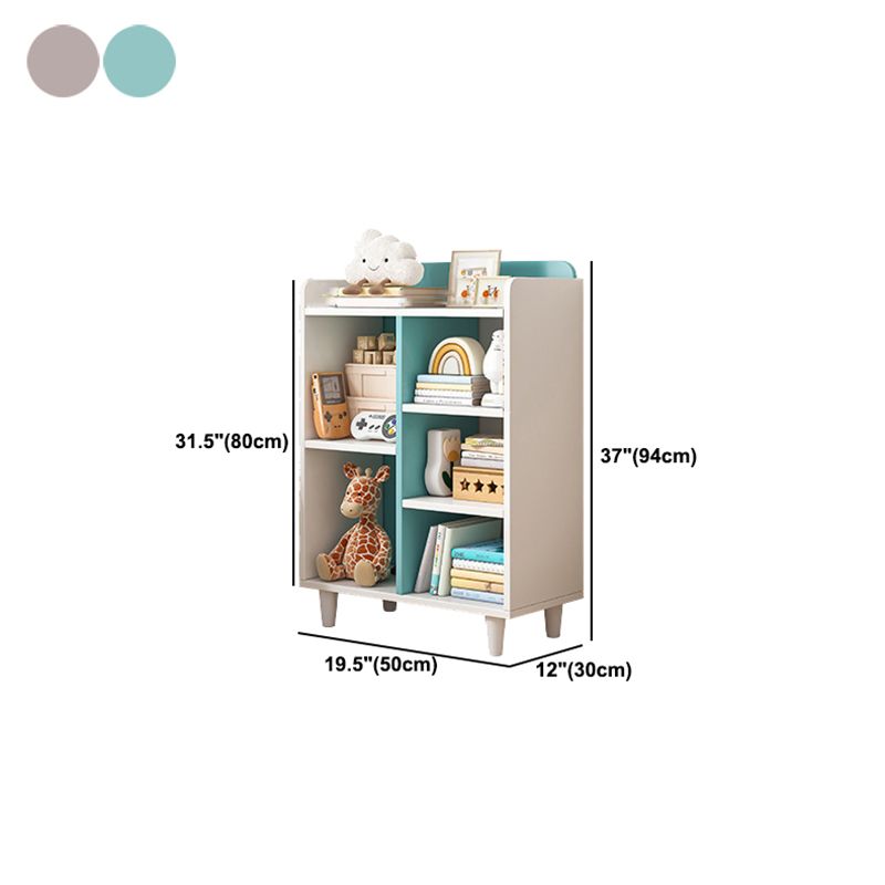 4-Tier Contemporary Bookshelf Standard Engineered Wood Bookcase 11.8" Wide
