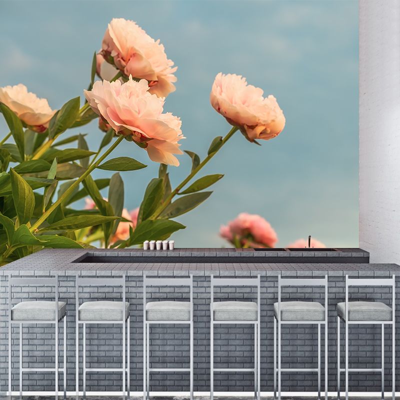 Minimalist Rose Flower Removable Mural Wallpaper Stain Resistant Decor for Bedroom