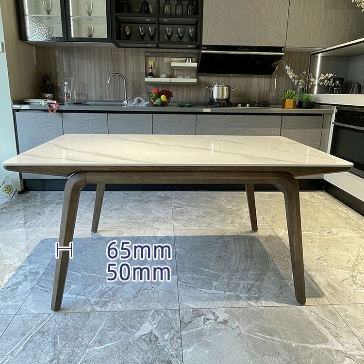 Ash Wood Frame Dinette Table Modern Rectangle Dining Table for Home
