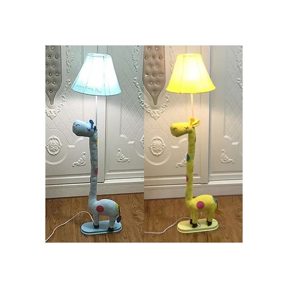 Luce da pavimento a forma di giraffa con tonalità affusolata 1 leggero lampada da pavimento in tessuto animale per camera da letto