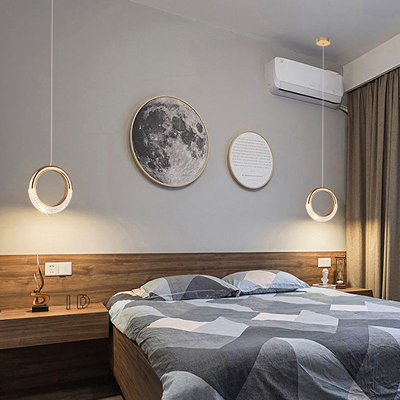 LED Hanging Light Fixture Modern Simple Style Living Room Pendant Light