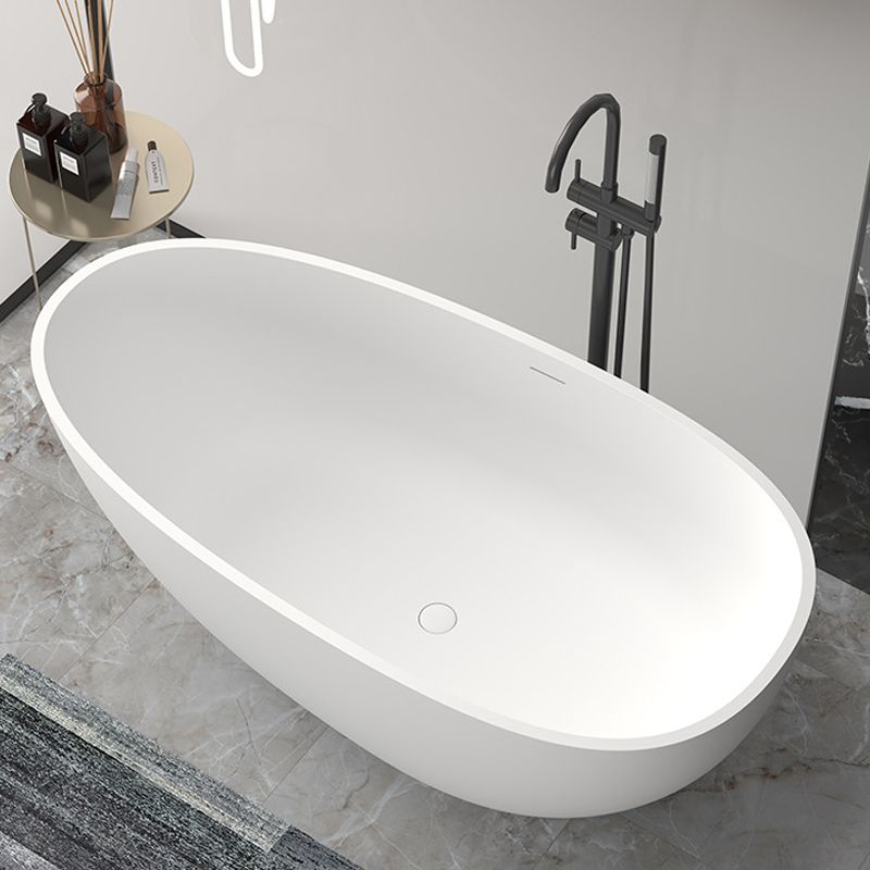 Freestanding Soaking Bathtub Antique Finish Oval Modern Bath
