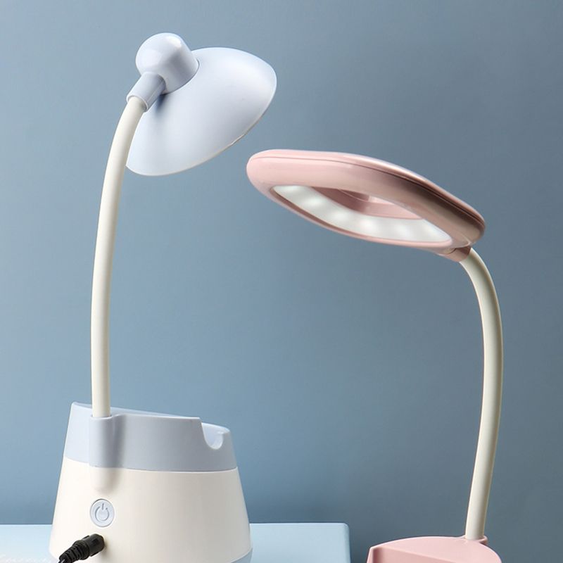 Macaroon Night Table Lampes 1-Light Tripted Lights with Plastic Shade For Bedroom