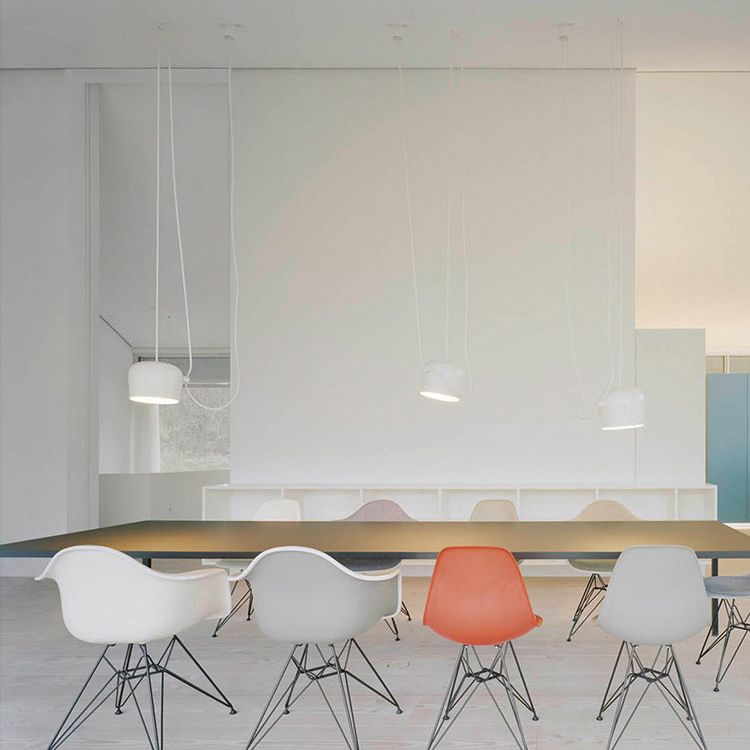 Mini Drum Aluminum Hanging Lamp Nordic White Suspension Light for Dining Room