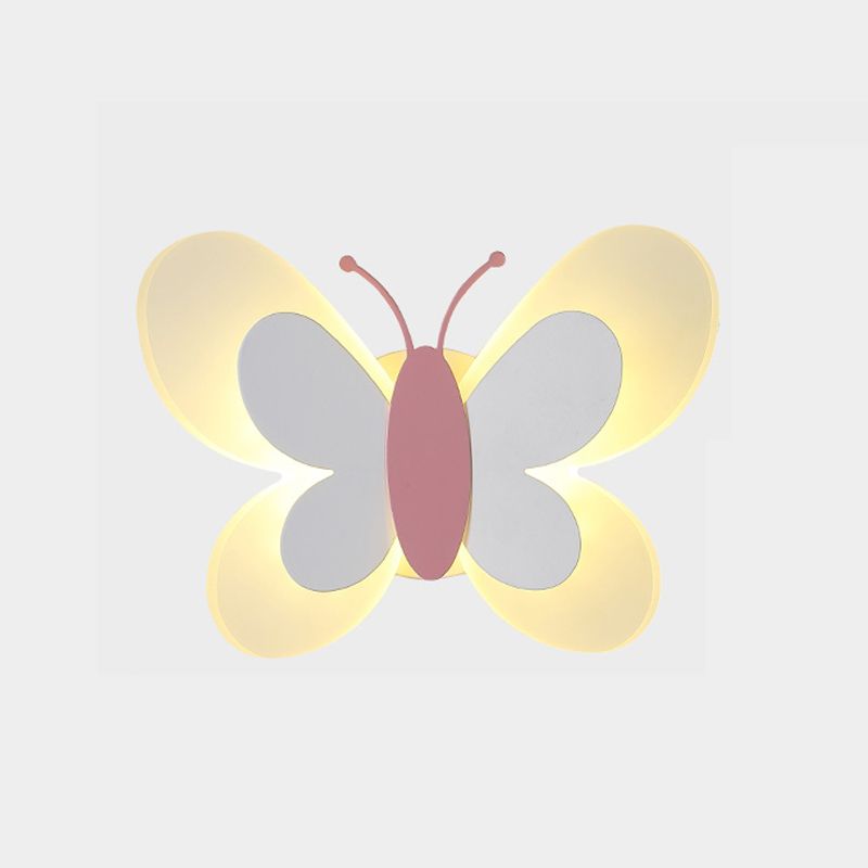 1 Light Butterfly Wall Lighting Fixtures Modern Style Metal Wall Mounted Lights