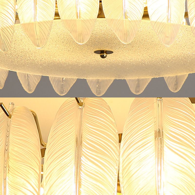 Modern Glass Ceiling Lamp Geometric Flush Mount Light Fixture for Bedroom