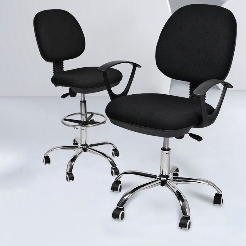 Contemporary Swivel Chair Microfiber Black Task Office Chair