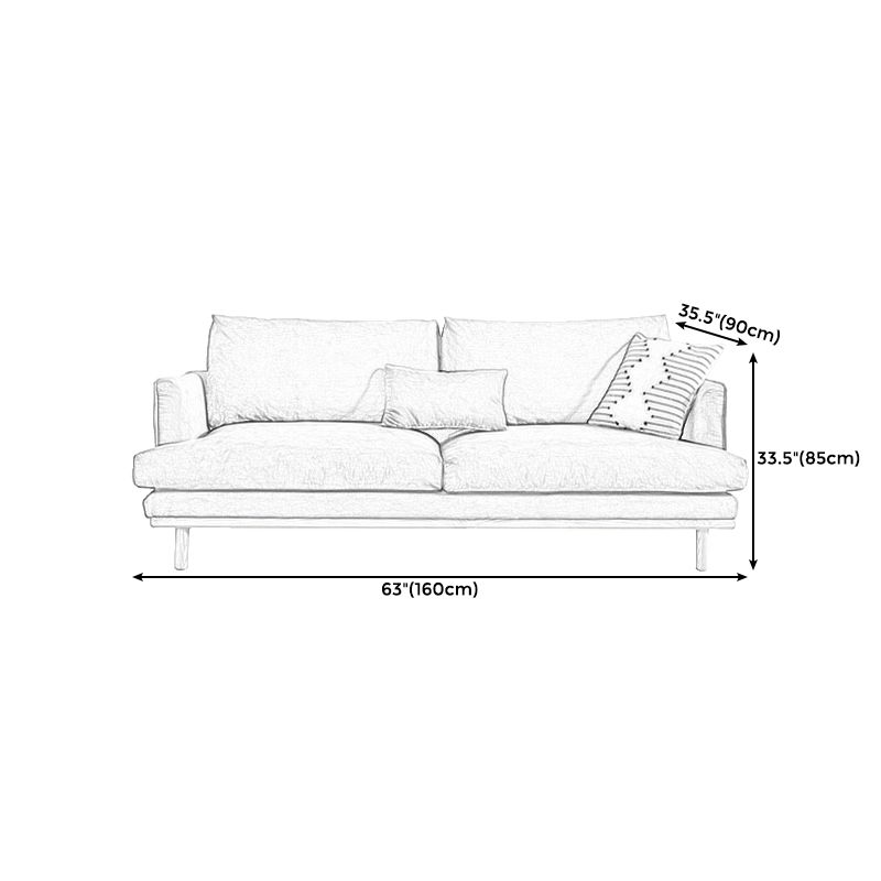 Eingezogener Arm Lose Rückensofa 35 "W Velvet -Sofa für Wohnzimmer