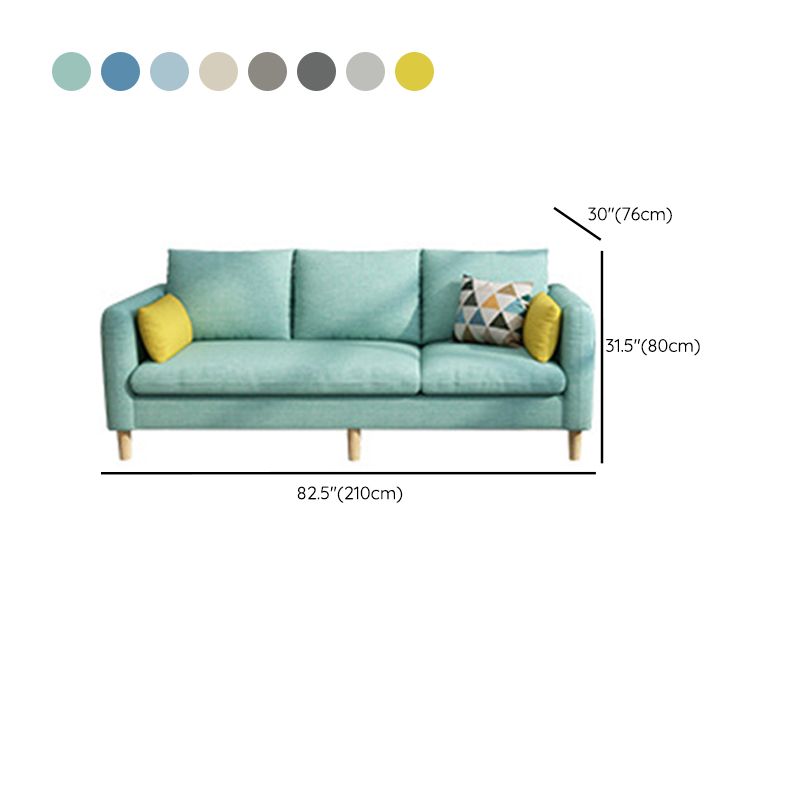 Contemporary Fabric Slipcovered Square Arm Pillows Standard Seating