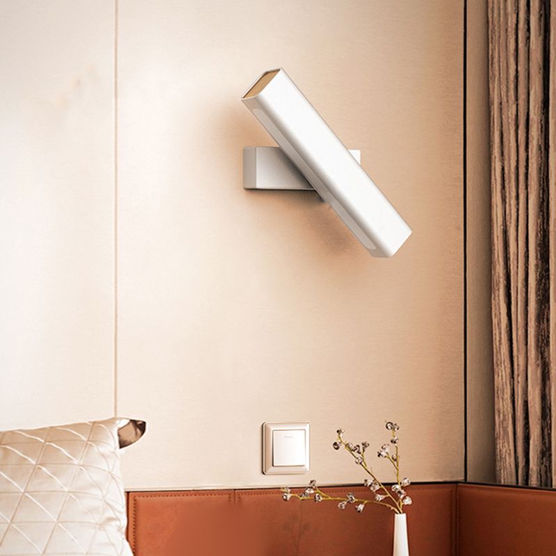 Square Shade Metal Wall Sconce Modern 1-Light Wall Mount Lighting