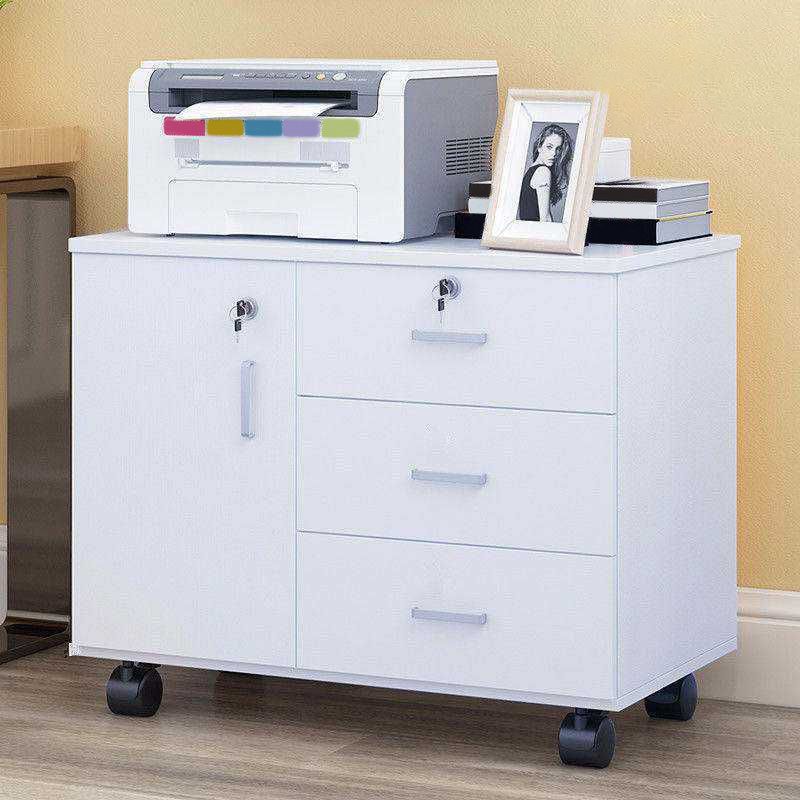 Modern Wooden Accent Cabinet with 1 Door Side Cabinet with Drawers
