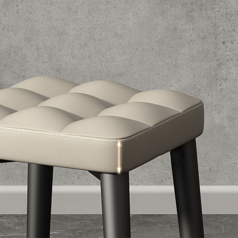 Solid Color Leather Standard Stool Modern Simple Square Stool