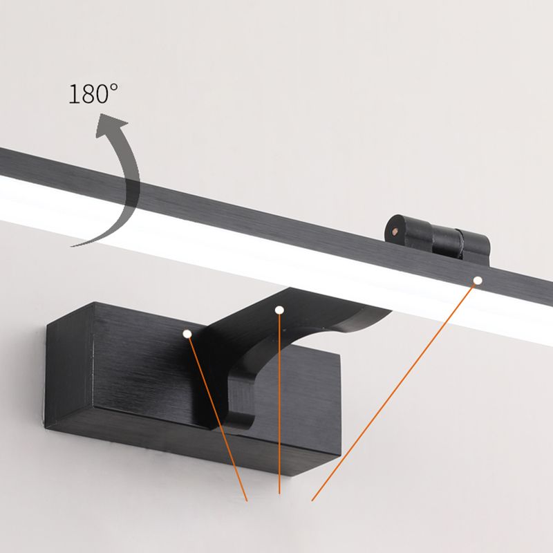 Rectangular Vanity Wall Light Fixtures Nordic Minimalist Style Metal Single Vanity Light