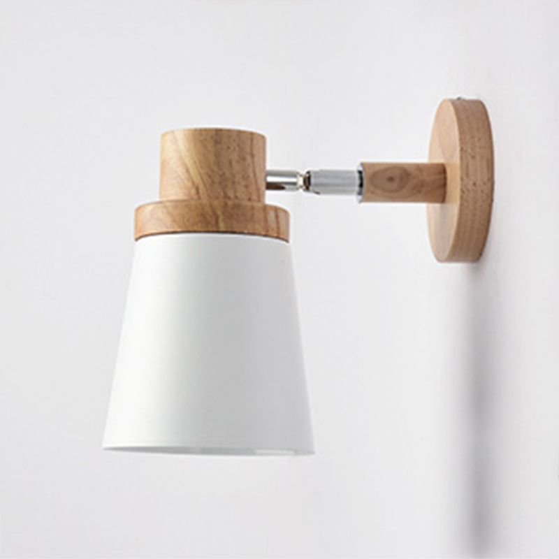 Modern Style Geometric Wall Sconces Wood 1 Light Wall Mount Light Fixture