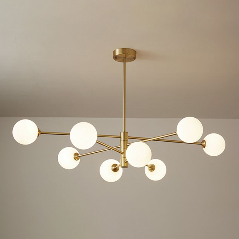 Contemporary Style Spherical Shape Chandelier Lights Glass 8 Light Chandelier Lighting