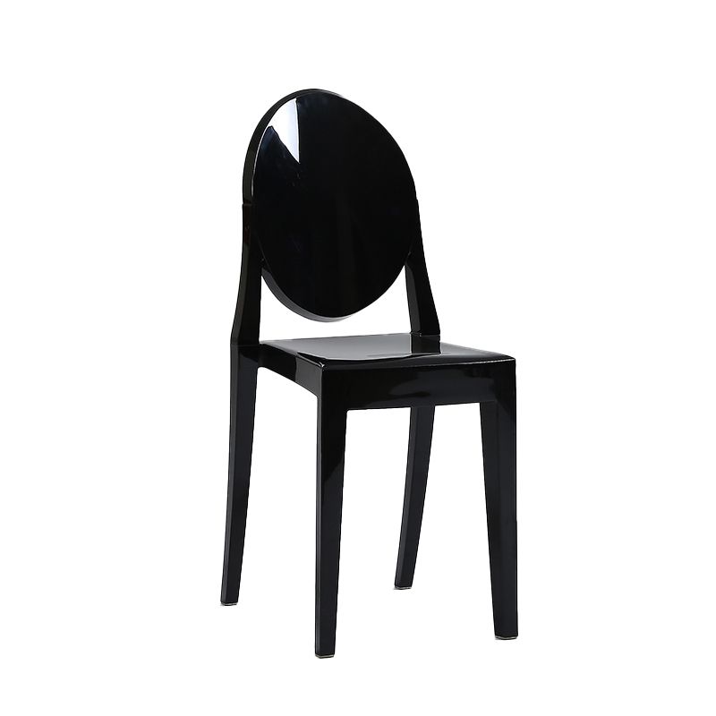 Silla de comedor de plástico sin brazos, sillas laterales de comedor con respaldo abierto para el hogar (juego de 4)