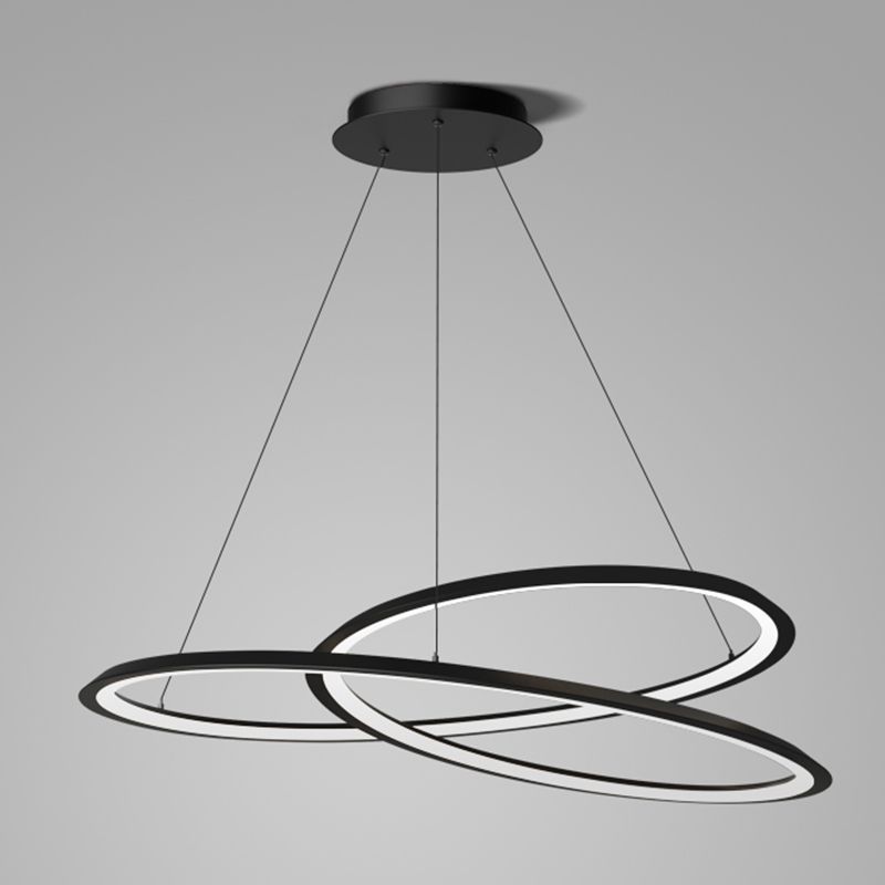 Twisting Shape Metal Chandelier Light Modern 1- Light Chandelier Lighting Fixture in Black