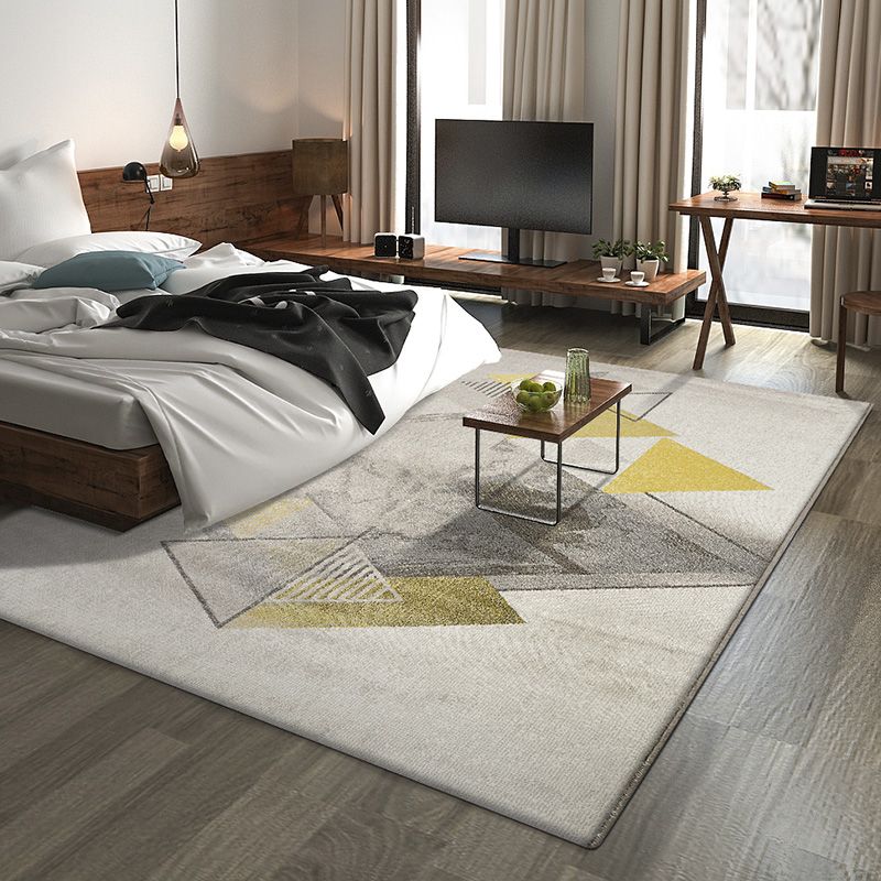 Multi Colored Nordic Rug Polyster Geometric Pattern Indoor Rug Pet Friendly Anti-Slip Backing Area Carpet for Living Room
